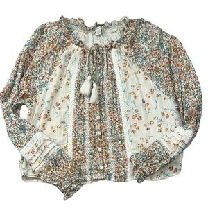 American Eagle Boho Peasant Crochet
Tassel Blouse size S